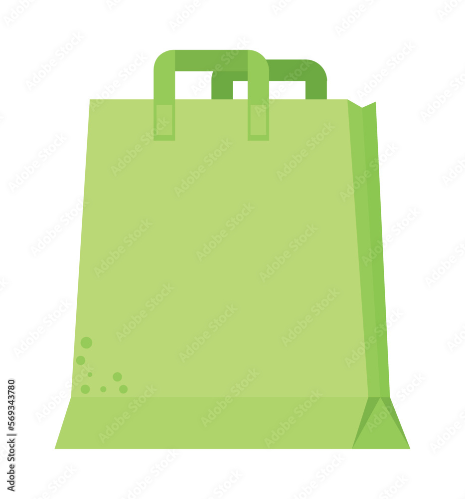 Wall mural green shopping bag