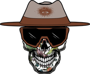 cowboy hat and sunglasses