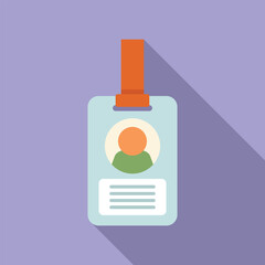 Id card icon flat vector. Public brand. Strategy review