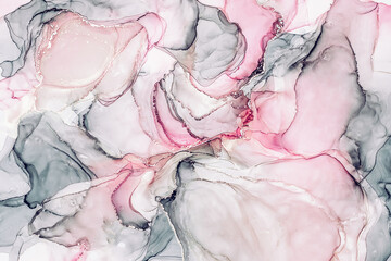 Abstract alcohol ink background pastel in pink toned