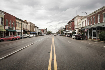 City street in Selma, Alabama, the United States of America. 
