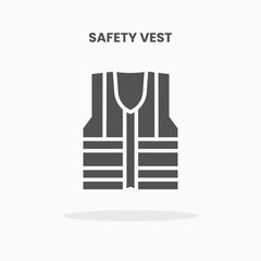 Safety Vest icon vector illustration glyph style. Great used for web, app, digital product, presentation, UI and many more.