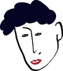 lovable man for Valentine's Day stylized retro vintage style