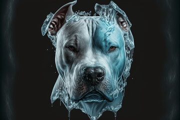 Portrait of a Dog Pitbull - obrazy, fototapety, plakaty