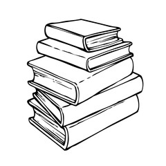 Vector illustration. Symbol of knowledge: a pile of books