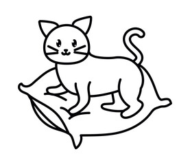 cat in pillow coloring