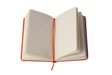 LIBRETA O PEQUEÑA AGENDA ABIERTA Y CERRADA EN FONDO BLANCO