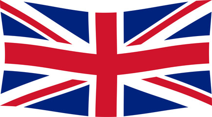 warped union jack flag of the united kingdom