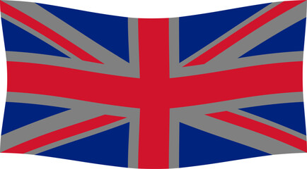 warped metallic union jack flag of the united kingdom