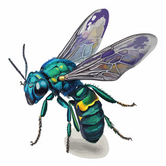 Watercolor Cuckoo Wasp Vector