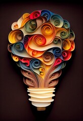 creative idea illustration - paper quilling concept