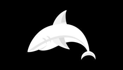 Tiburon blanco con fondo negro