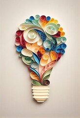 creative idea illustration - paper quilling concept