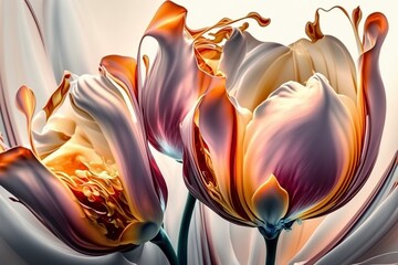 image of beautiful tulips, generative ai