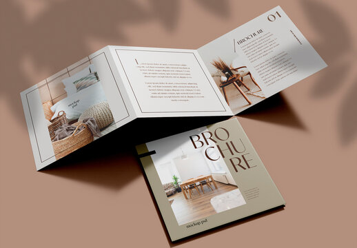 Two Trifold Brochure Mockup