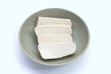 White tofu on white background