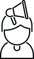Holiday brand ambassador icon outline vector. Social advocate. Gift review