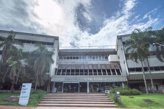 Campinas-sp,brasil-February 05.2023 unicamp,central library cesar lattes,translation "central library cesar lattes"