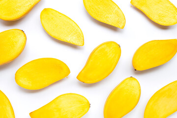 Tropical fruit, Mango on white background.