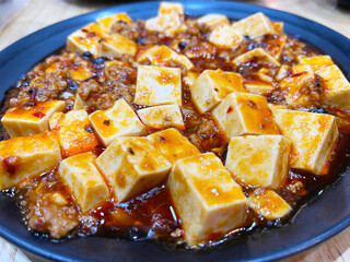 Spicy sichuan mapo tofu. Chinese food