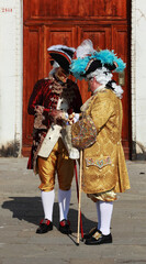 Fototapeta na wymiar Medieval gossip - Venice Carnival