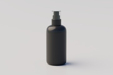 Black Plastic Spray Multiple Bottle Mockup. 3D Illustration