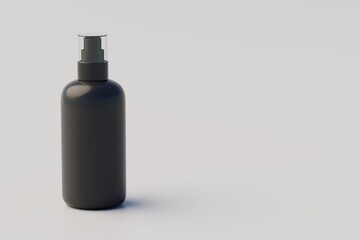 Black Plastic Spray Multiple Bottle Mockup. 3D Illustration