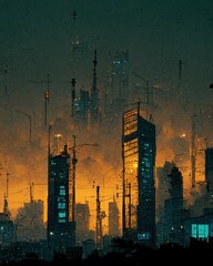 Fototapeta premium oil refinery at night
