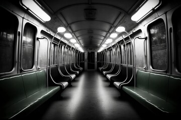 image, empty subway car ,generative ai