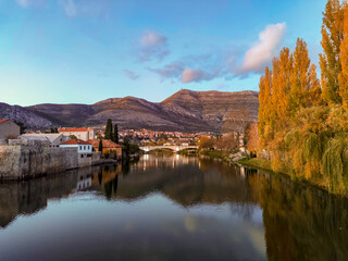 Fototapeta premium Landscape with the river and mountains in Bosnia and Hercegovina