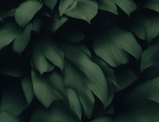 Fototapeta na wymiar abstract green background with leaves - generative aI
