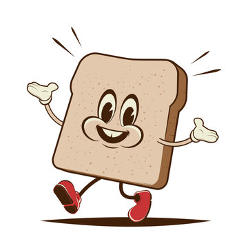 recommend clip art: funny cartoon illustration of a walking toast