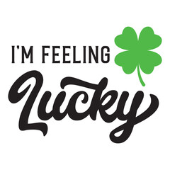 I'm Feeling Lucky Shamrock Illustration