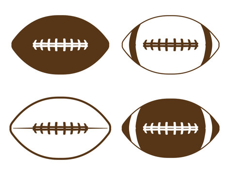 American Football Basic Ball Silhouette Illustration