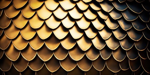 Fototapeta premium Macro Dragon Scale Texture Background. Generative AI.