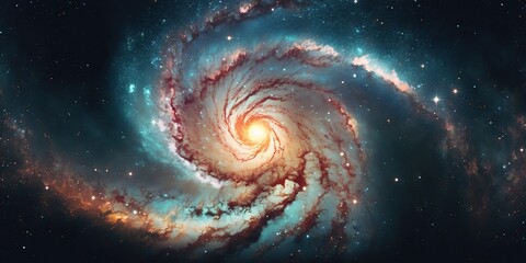 Spiral Galaxy Space Pattern Background. Generative AI.