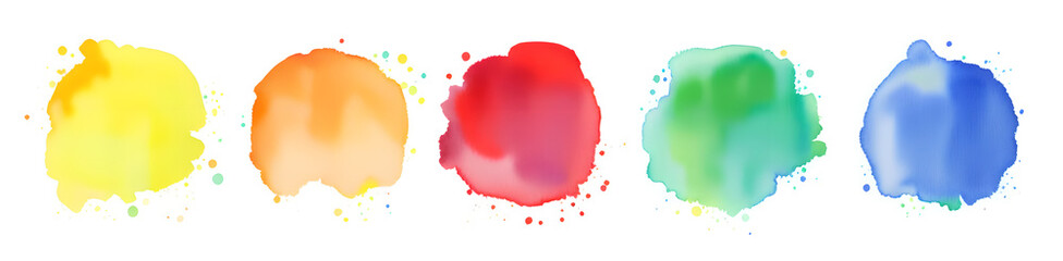 Obraz premium colorful blobs painted with watercolors - generative ai