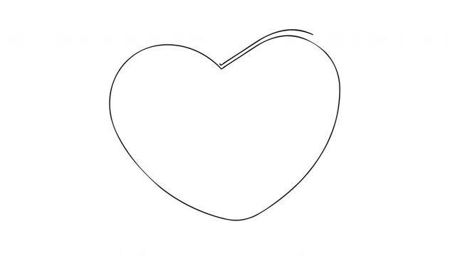 Valentine's Day. Animated illustration of hand drawn arrow piercing heart on white background