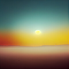 Obraz premium Beautiful horizon landscape at sunset or sunrise, Generative AI
