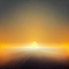 Obraz premium Beautiful horizon landscape at sunset or sunrise, Generative AI