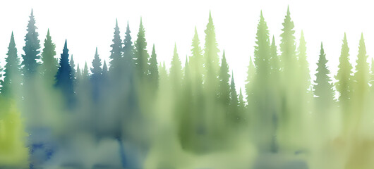 a forest painted with watercolor - generative ai