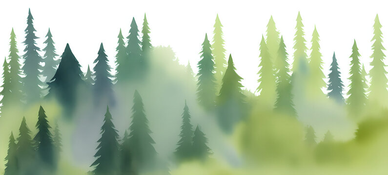 a forest painted with watercolor - generative ai © 39
