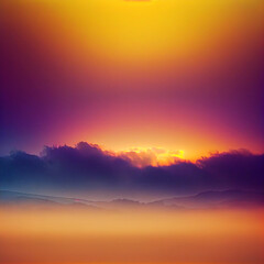 Fototapeta na wymiar Beautiful skyscape with clouds at sunset or sunrise, Generative AI