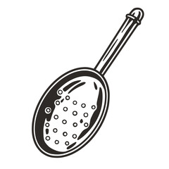 Julep strainer for bartending. Chromed hawthorne cocktail strainer or metal cocktail bar tool for barman or bartender.
