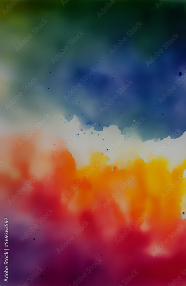 Wall mural a texture with colorful watercolor running into each other - generative ai