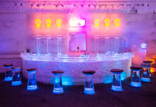 Ice bar at the Aurora Ice Museum Chena Hot Springs Alaska