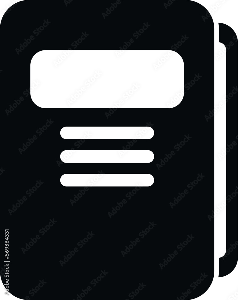 Poster folder document icon simple vector. manual page. report project