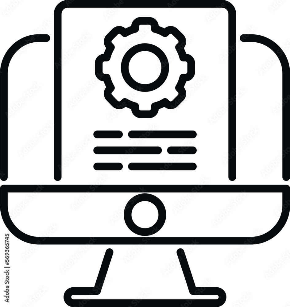 Poster project document icon outline vector. data support. help guide