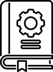 Guide book icon outline vector. Manual paper. Report help