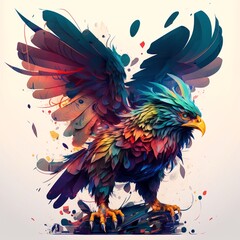 Obraz premium A firebird spread its wings, Generative AI